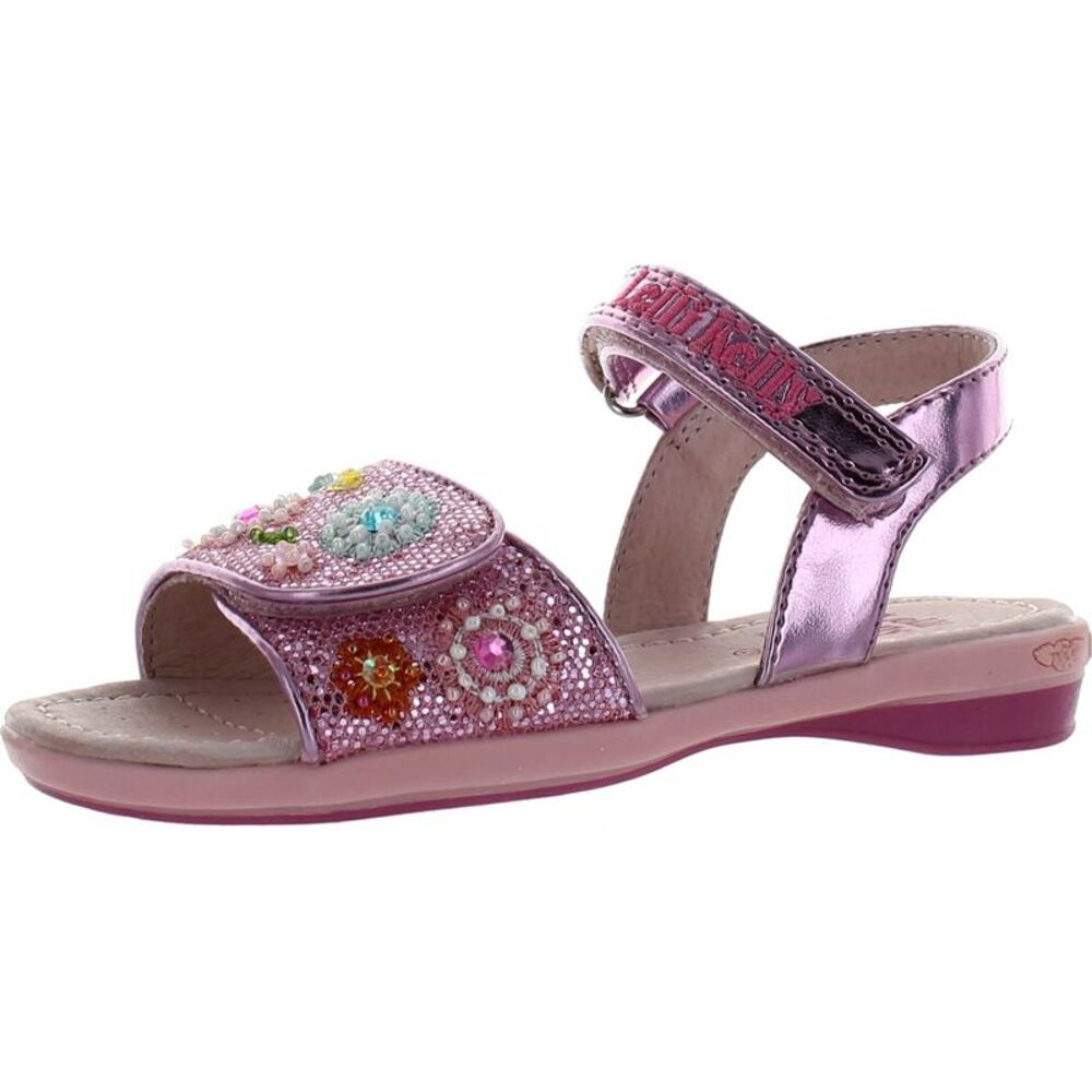 Lelli Kelly LK7422 Pink Glitter ToddlerG sandals 27 NEW